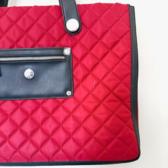 KNOMO MARINA TOTE BAG - RED AND BLACK EXPANDABLE LAPTOP 18" LARGE - Picture 5 of 14